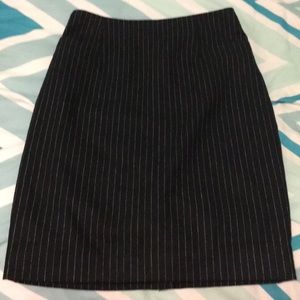 Black wool blend skirt with white stripes (new)